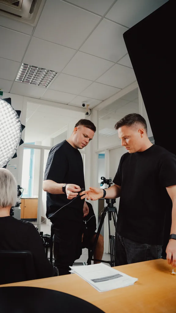 Interview-Setup mit Mikrofon